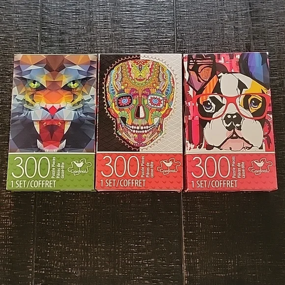 Cardinal puzzles x 3 Dog, Dia de los muertos, tiger - Picture 1 of 8